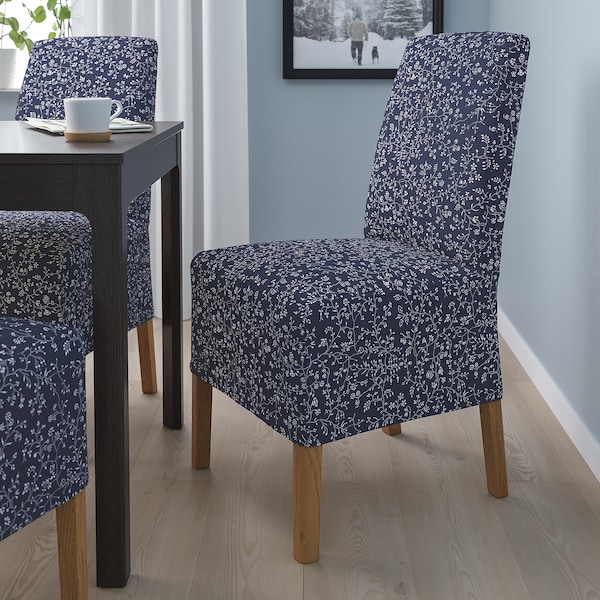 IKEA BERGMUND chair w medium long cover Oak Effect / Ryrane Dark Blue, Ikea Ireland | 3169XTYCR
