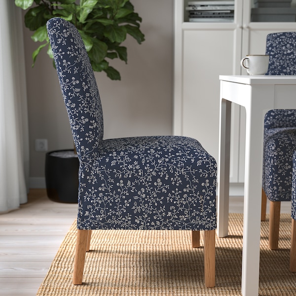 IKEA BERGMUND chair w medium long cover Oak Effect / Ryrane Dark Blue, Ikea Ireland | 3169XTYCR
