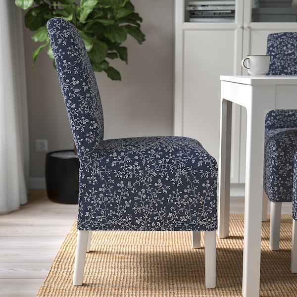 IKEA BERGMUND chair w medium long cover White / Ryrane Dark Blue, Ikea Ireland | 8316LDKZM