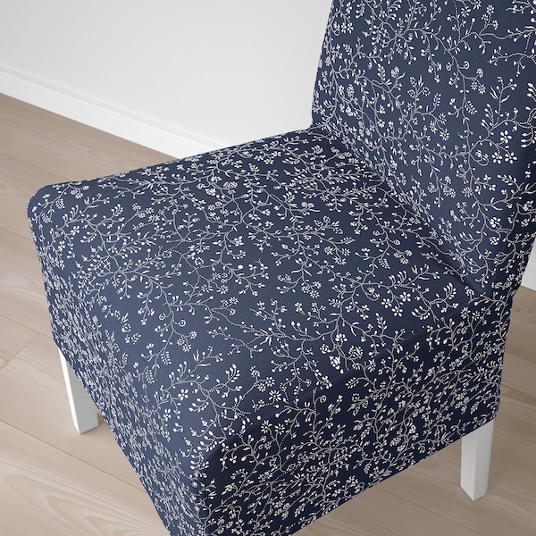 IKEA BERGMUND chair w medium long cover White / Ryrane Dark Blue, Ikea Ireland | 8316LDKZM