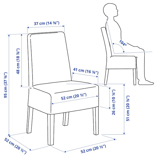 IKEA BERGMUND chair w medium long cover White / Ryrane Dark Blue, Ikea Ireland | 8316LDKZM