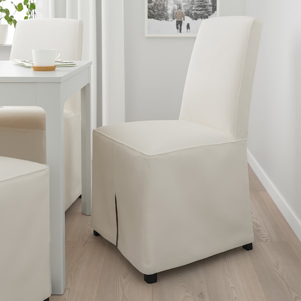 IKEA BERGMUND chair with long cover Black / Inseros White, Ikea Ireland | 6312MYITR