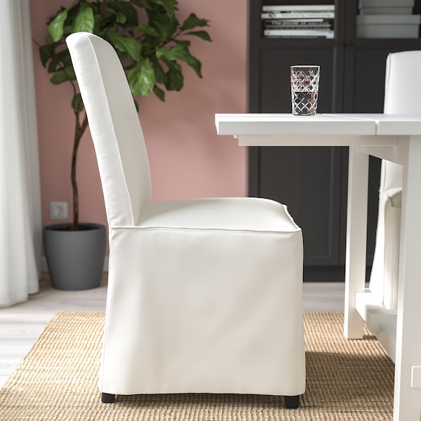 IKEA BERGMUND chair with long cover Black / Inseros White, Ikea Ireland | 6312MYITR