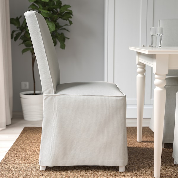 IKEA BERGMUND chair with long cover Oak Effect / Inseros White, Ikea Ireland | 0139XFMVY