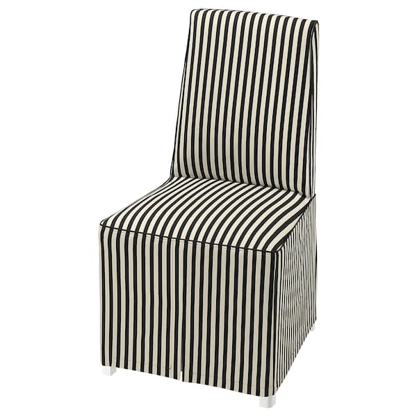 IKEA BERGMUND chair with long cover White / Black / White, Ikea Ireland | 1795TJZKY