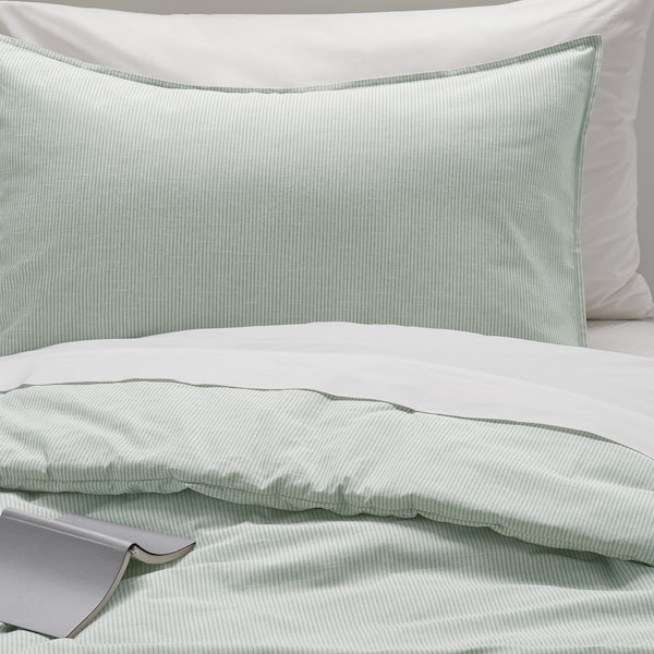 IKEA BERGPALM comforter set, Full/Queen Green / Stripe, Ikea Ireland | 0134XRGPD