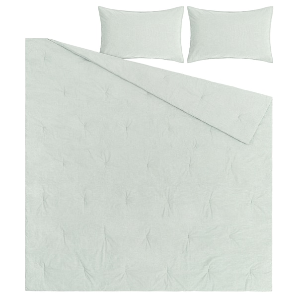 IKEA BERGPALM comforter set, Full/Queen Green / Stripe, Ikea Ireland | 0134XRGPD