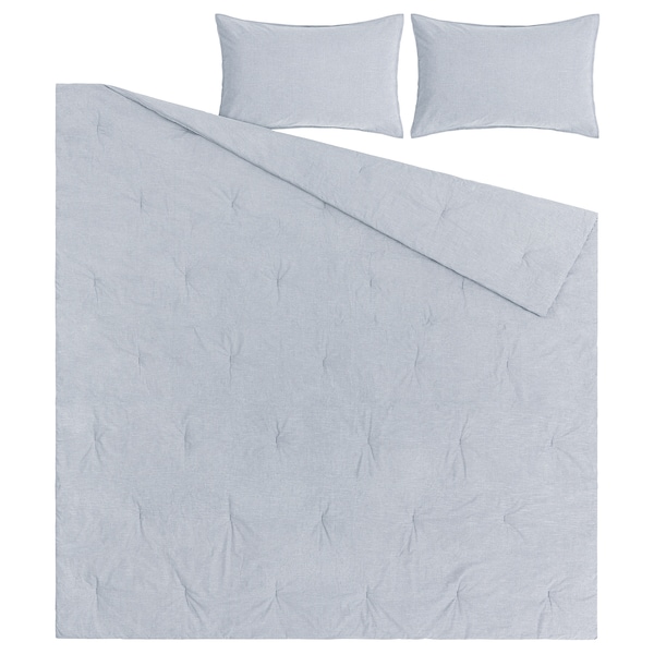 IKEA BERGPALM comforter set, King Blue / Stripe, Ikea Ireland | 1476RHDKQ