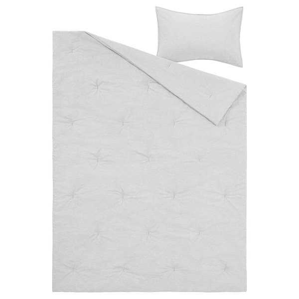 IKEA BERGPALM comforter set, Twin/Twin X-long Gray / Stripe, Ikea Ireland | 3189UCWQF