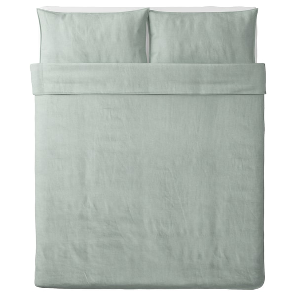 IKEA BERGPALM duvet cover and pillowcase(s), Full/Queen (Double/Queen) Green / Stripe, Ikea Ireland | 1367AUYWC