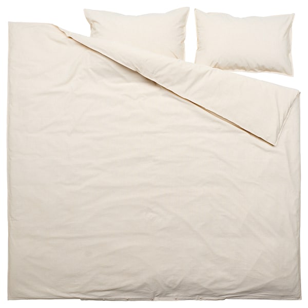 IKEA BERGPALM duvet cover and pillowcase(s), Full/Queen (Double/Queen) Yellow / White / Stripe, Ikea Ireland | 8710QGOPJ