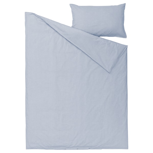 IKEA BERGPALM duvet cover and pillowcase(s), Twin Blue / Stripe, Ikea Ireland | 7582CFSBV