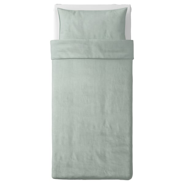 IKEA BERGPALM duvet cover and pillowcase(s), Twin Green / Stripe, Ikea Ireland | 1465QXYWU