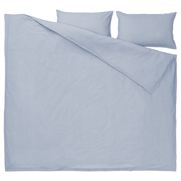 IKEA BERGPALM duvet cover and pillowcase(s), King Blue / Stripe, Ikea Ireland | 7092JBUFP