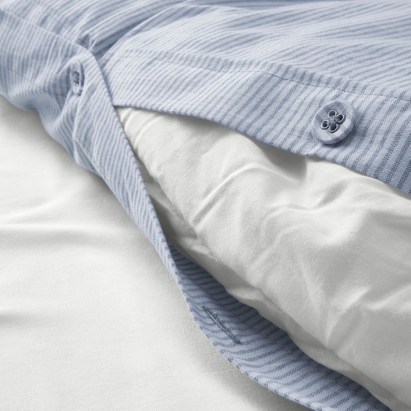 IKEA BERGPALM duvet cover and pillowcase(s), King Blue / Stripe, Ikea Ireland | 7092JBUFP
