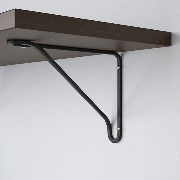 IKEA BERGSHULT / FÖRLÄGGARE wall shelf, 31 1/2x11 3/4 in Brown / Black / Black, Ikea Ireland | 0837ZYWJX