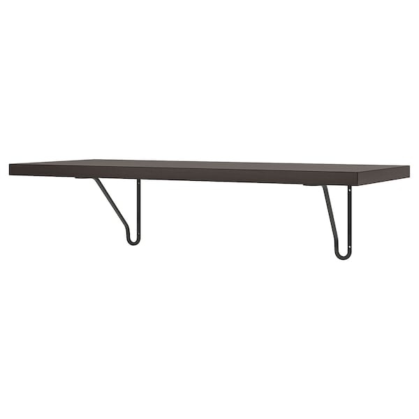 IKEA BERGSHULT / FÖRLÄGGARE wall shelf, 31 1/2x11 3/4 in Brown / Black / Black, Ikea Ireland | 0837ZYWJX