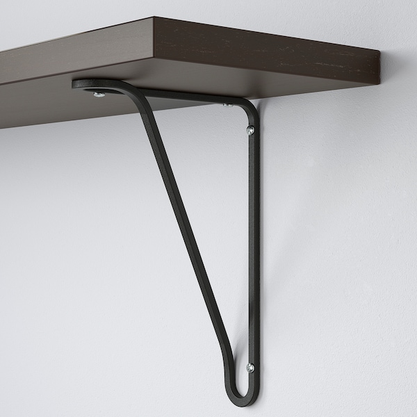 IKEA BERGSHULT / FÖRLÄGGARE wall shelf, 31 1/2x7 7/8 in Brown / Black / Black, Ikea Ireland | 6401ZUQFK