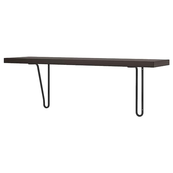 IKEA BERGSHULT / FÖRLÄGGARE wall shelf, 31 1/2x7 7/8 in Brown / Black / Black, Ikea Ireland | 6401ZUQFK