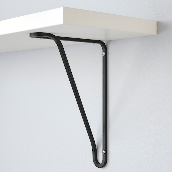 IKEA BERGSHULT / FÖRLÄGGARE wall shelf, 31 1/2x7 7/8 in Black / White, Ikea Ireland | 7502TFQBU