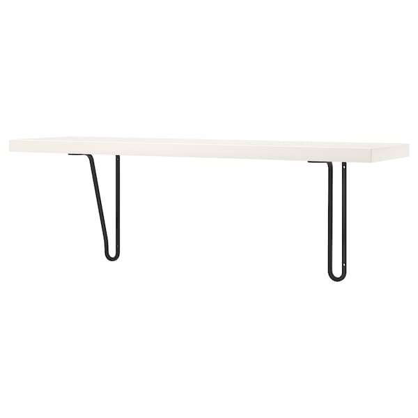 IKEA BERGSHULT / FÖRLÄGGARE wall shelf, 31 1/2x7 7/8 in Black / White, Ikea Ireland | 7502TFQBU