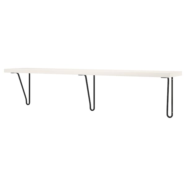 IKEA BERGSHULT / FÖRLÄGGARE wall shelf, 47 1/4x7 7/8 in Black / White, Ikea Ireland | 7135KVLRI