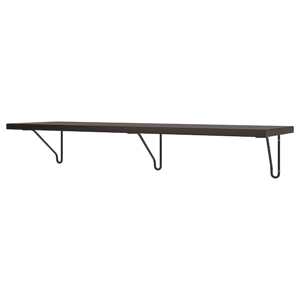 IKEA BERGSHULT / FÖRLÄGGARE wall shelf, 47 1/4x11 3/4 in Brown / Black / Black, Ikea Ireland | 4805ENHFL