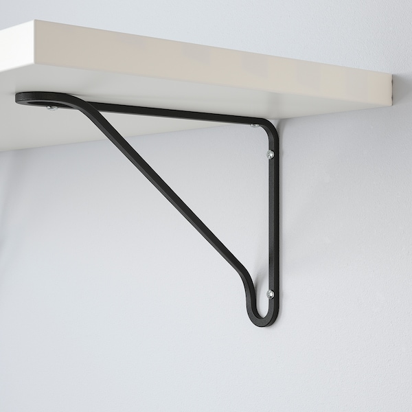 IKEA BERGSHULT / FÖRLÄGGARE wall shelf, 47 1/4x11 3/4 in Black / White, Ikea Ireland | 1520WPNEJ