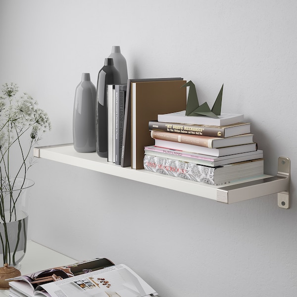 IKEA BERGSHULT / GRANHULT wall shelf, 31 1/2x7 7/8 in White / Nickel Plated, Ikea Ireland | 0426WAGEM