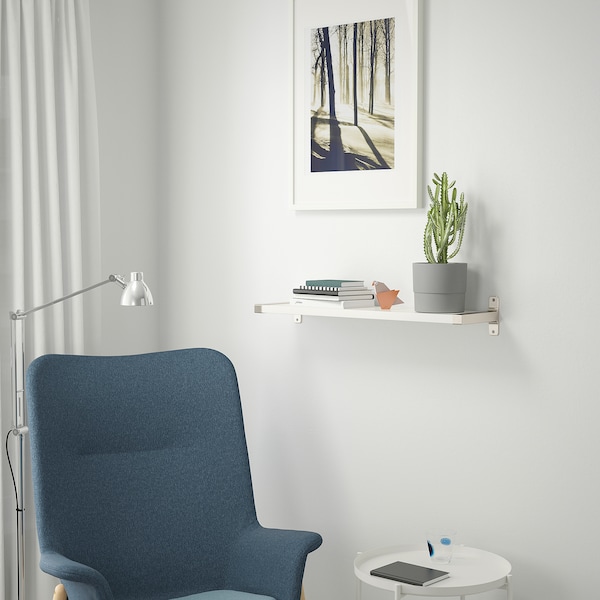 IKEA BERGSHULT / GRANHULT wall shelf, 31 1/2x7 7/8 in White / Nickel Plated, Ikea Ireland | 0426WAGEM