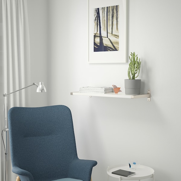 IKEA BERGSHULT / GRANHULT wall shelf, 31 1/2x11 3/4 in White / Nickel Plated, Ikea Ireland | 0342OBTXD