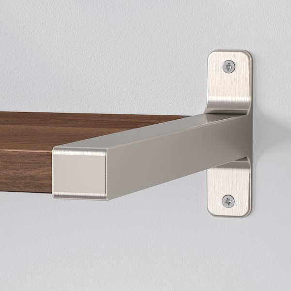 IKEA BERGSHULT / GRANHULT wall shelf, 31 1/2x11 3/4 in Walnut Effect / Nickel Plated, Ikea Ireland | 1269KVQFX