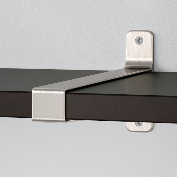 IKEA BERGSHULT / GRANHULT wall shelf, 63x11 3/4 in Brown / Black / Nickel Plated, Ikea Ireland | 5832UBVEK