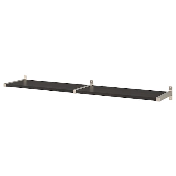 IKEA BERGSHULT / GRANHULT wall shelf, 63x11 3/4 in Brown / Black / Nickel Plated, Ikea Ireland | 5832UBVEK