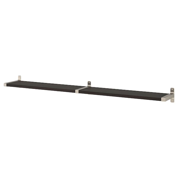 IKEA BERGSHULT / GRANHULT wall shelf, 63x7 7/8 in Brown / Black / Nickel Plated, Ikea Ireland | 3182DGVZL