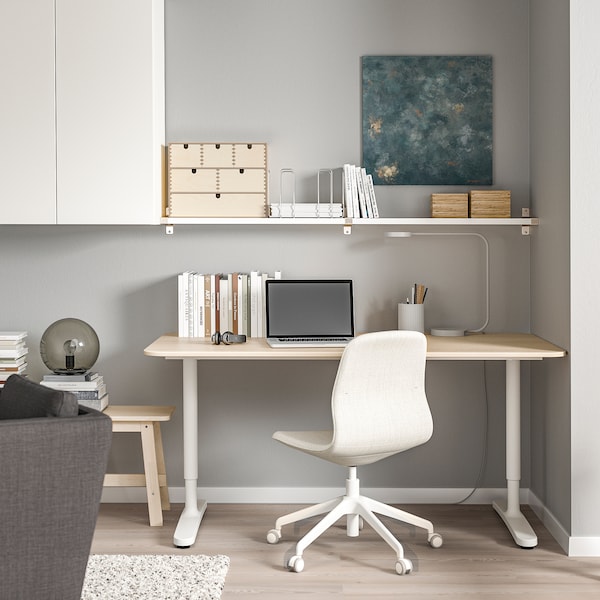 IKEA BERGSHULT / GRANHULT wall shelf, 63x7 7/8 in White / Nickel Plated, Ikea Ireland | 9571PFNMG
