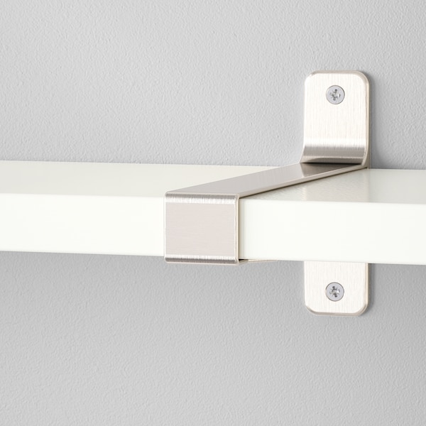 IKEA BERGSHULT / GRANHULT wall shelf, 63x7 7/8 in White / Nickel Plated, Ikea Ireland | 9571PFNMG