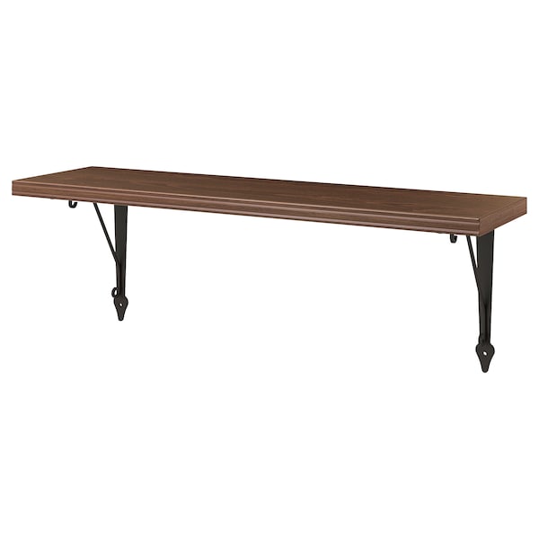 IKEA BERGSHULT / KROKSHULT wall shelf, 31 1/2x7 7/8 in Walnut Effect / Anthracite, Ikea Ireland | 3785ZWOJA