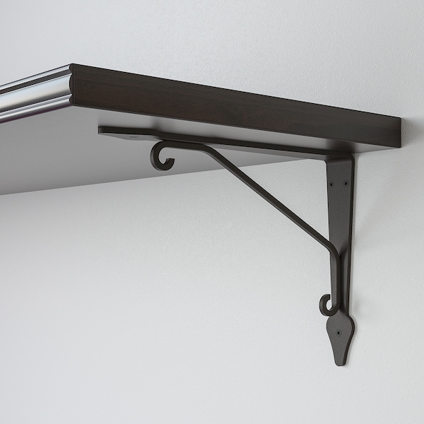 IKEA BERGSHULT / KROKSHULT wall shelf, 47 1/4x11 3/4 in Brown / Black / Anthracite, Ikea Ireland | 1378EGJNP