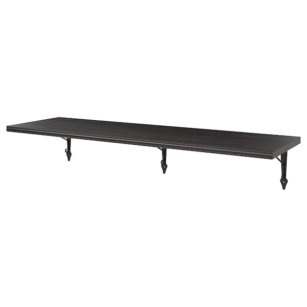 IKEA BERGSHULT / KROKSHULT wall shelf, 47 1/4x11 3/4 in Brown / Black / Anthracite, Ikea Ireland | 1378EGJNP