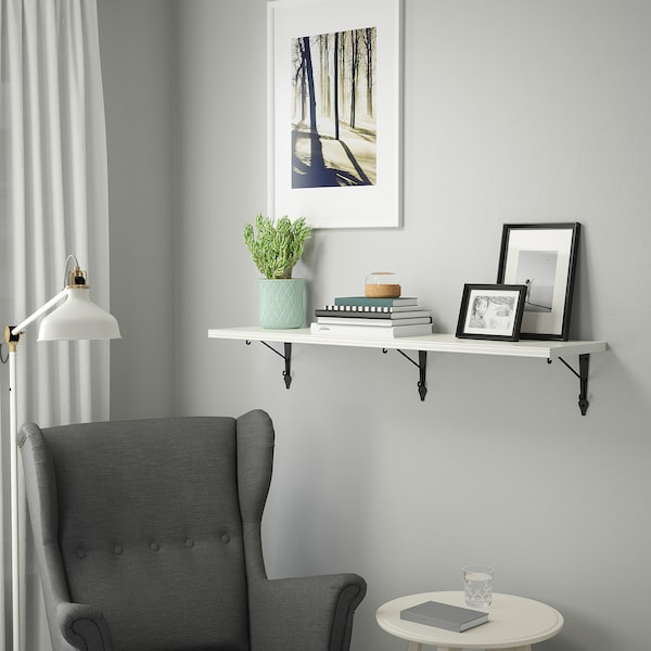 IKEA BERGSHULT / KROKSHULT wall shelf, 47 1/4x11 3/4 in White / Anthracite, Ikea Ireland | 0352UOWMX
