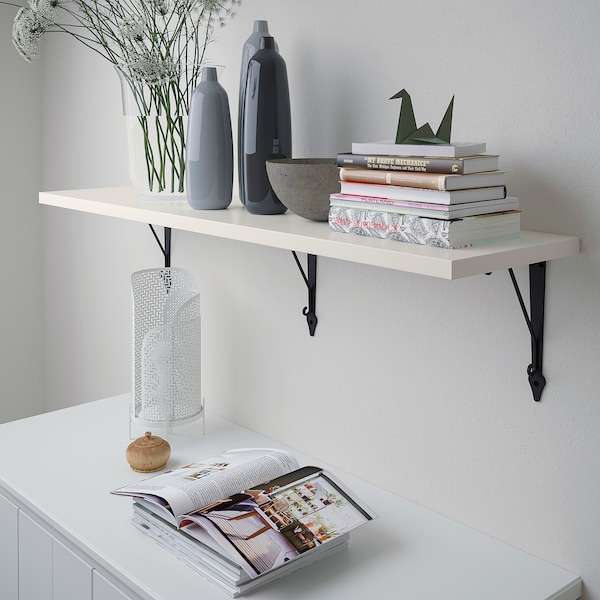 IKEA BERGSHULT / KROKSHULT wall shelf, 47 1/4x11 3/4 in White / Anthracite, Ikea Ireland | 0352UOWMX