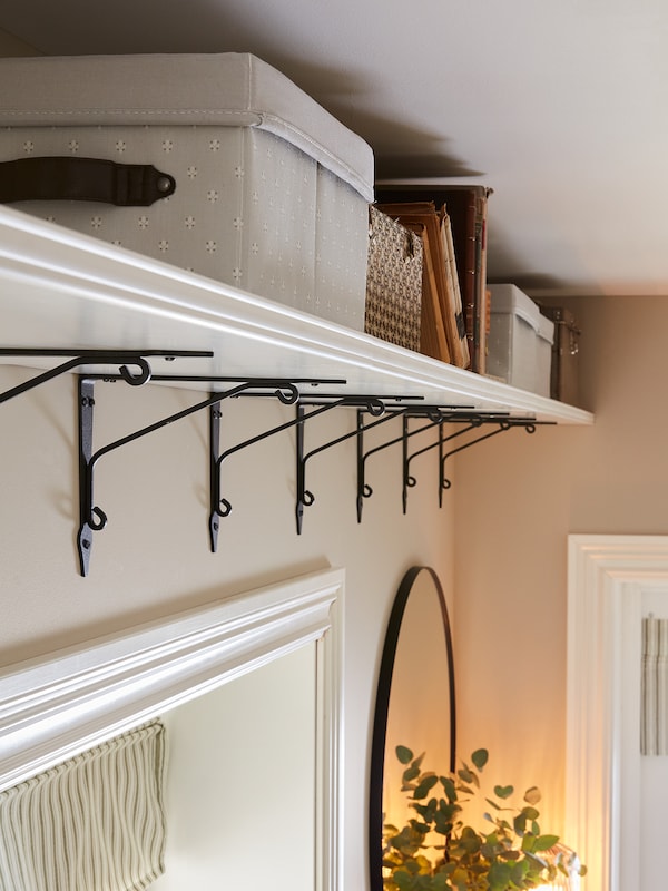 IKEA BERGSHULT / KROKSHULT wall shelf, 47 1/4x11 3/4 in White / Anthracite, Ikea Ireland | 0352UOWMX