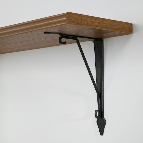 IKEA BERGSHULT / KROKSHULT wall shelf, 47 1/4x7 7/8 in Walnut Effect / Anthracite, Ikea Ireland | 6107JYOIH