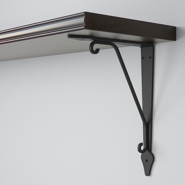 IKEA BERGSHULT / KROKSHULT wall shelf, 47 1/4x7 7/8 in Brown / Black / Anthracite, Ikea Ireland | 8956SBUAJ