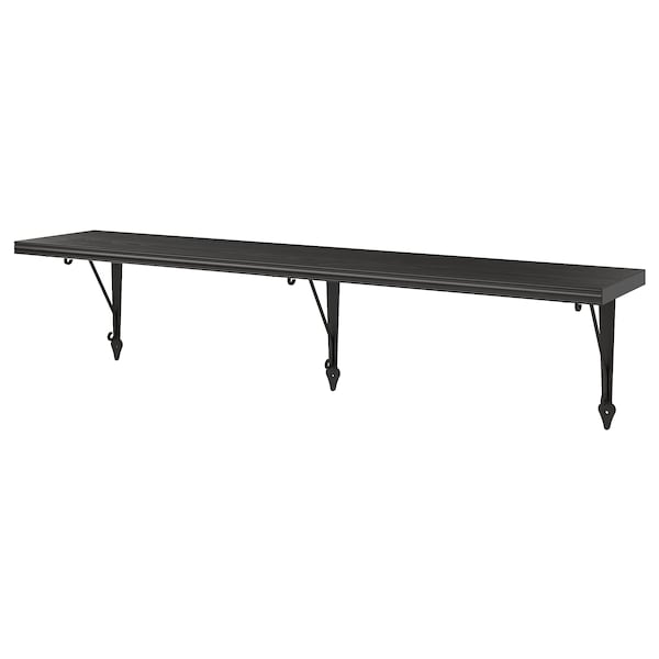 IKEA BERGSHULT / KROKSHULT wall shelf, 47 1/4x7 7/8 in Brown / Black / Anthracite, Ikea Ireland | 8956SBUAJ