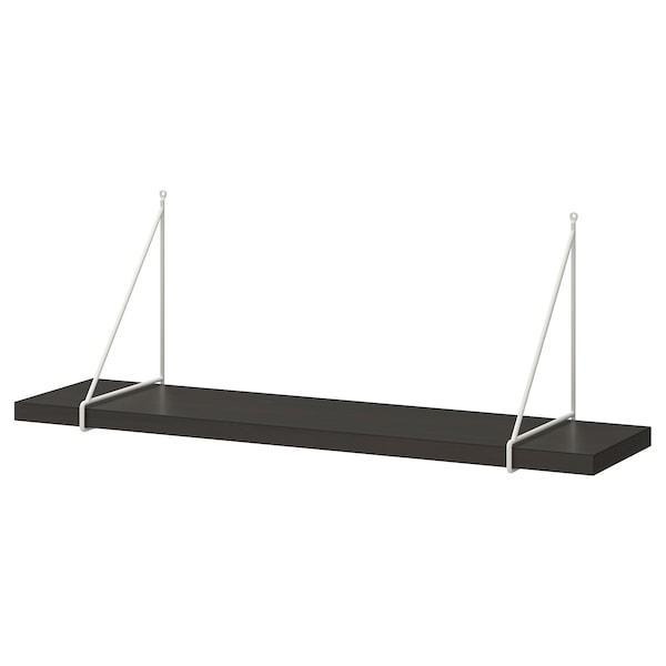 IKEA BERGSHULT / PERSHULT wall shelf, 31 1/2x7 7/8 in Brown / Black / White, Ikea Ireland | 6908WNBXD