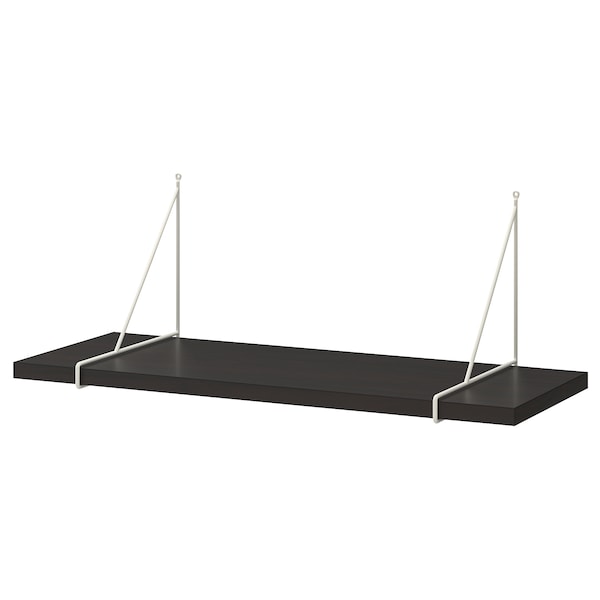 IKEA BERGSHULT / PERSHULT wall shelf, 31 1/2x11 3/4 in Brown / Black / White, Ikea Ireland | 3189VMJYL