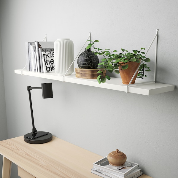 IKEA BERGSHULT / PERSHULT wall shelf, 47 1/4x7 7/8 in White / White, Ikea Ireland | 8157LKFCJ