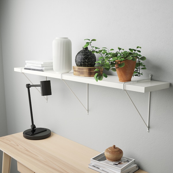 IKEA BERGSHULT / PERSHULT wall shelf, 47 1/4x7 7/8 in White / White, Ikea Ireland | 8157LKFCJ